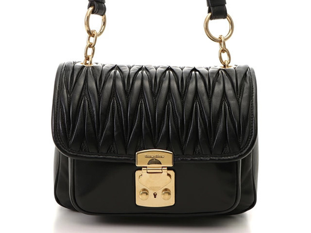 Miu Miu shoulder bag black nappa leather